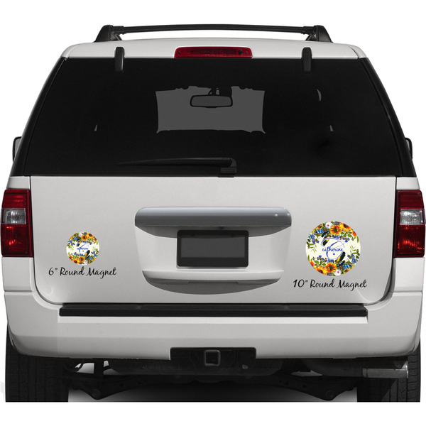 Sunflowers Personalized Car Magnets on Ford Explorer