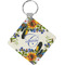 Sunflowers Diamond Plastic Keychain w/ Name and Initial