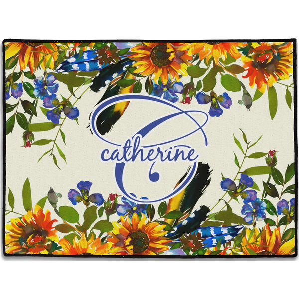 Custom Sunflowers Door Mat - 24"x18" (Personalized)