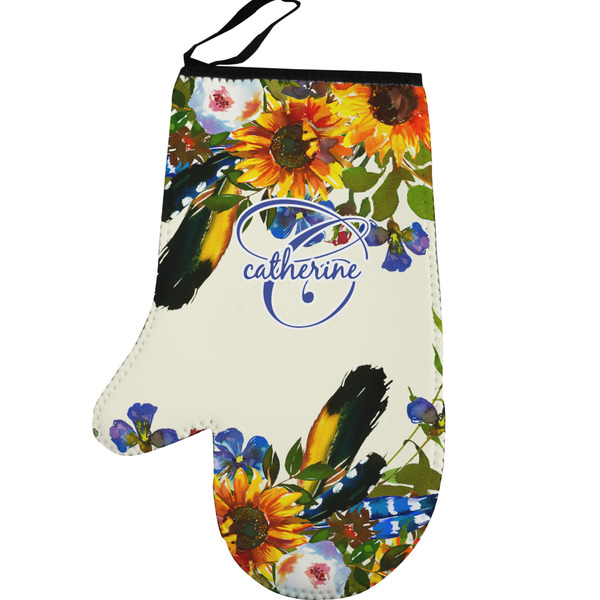 Sunflowers Personalized Oven Mitt - Left