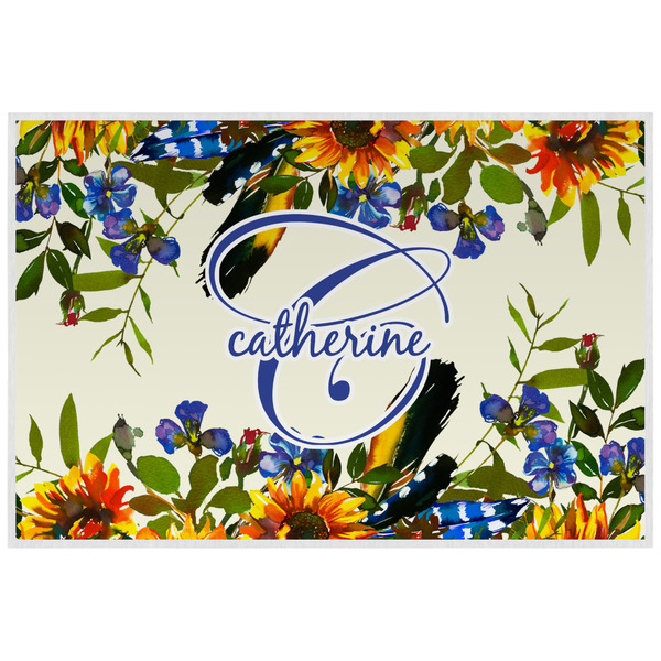Custom Sunflowers Laminated Placemat w/ Name and Initial