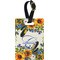 Sunflowers Plastic Luggage Tag - Rectangular w/ Name and Initial
