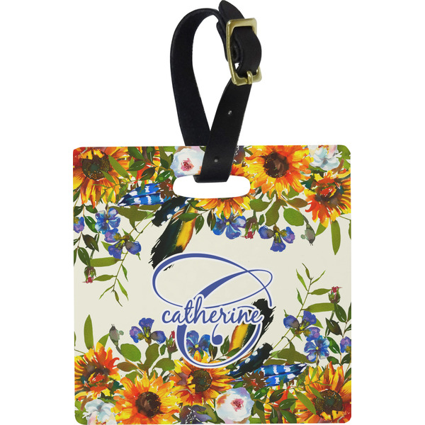 Sunflowers Personalized Square Luggage Tag
