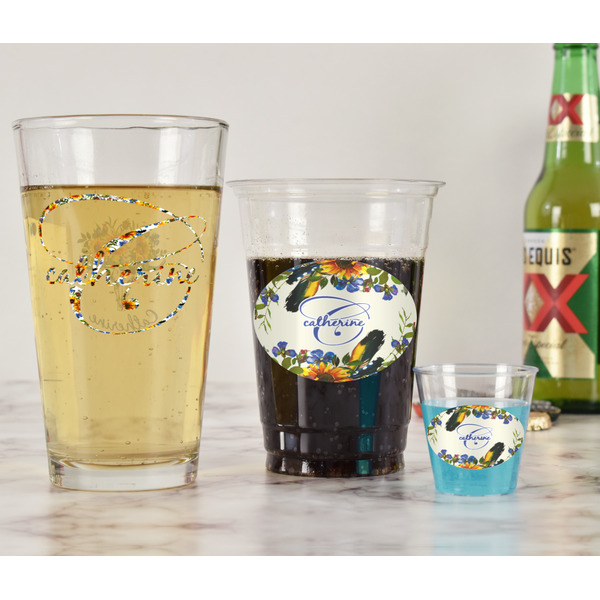 Sunflowers Pint Glass - Two Content - In Context