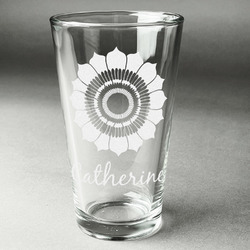Sunflowers Pint Glass - Engraved (Single) (Personalized)