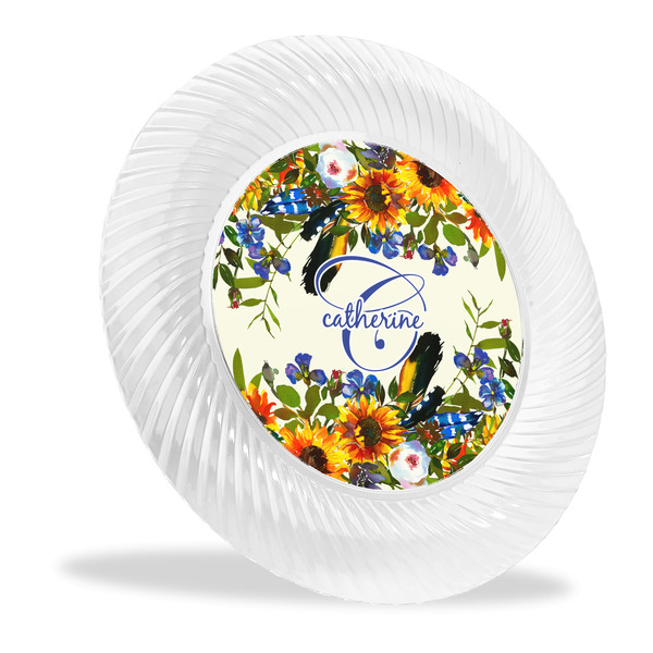 Custom Sunflowers Plastic Party Dinner Plates - 10" (Personalized)