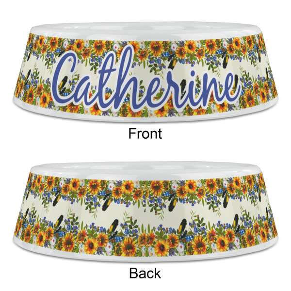 Sunflowers Plastic Pet Bowls - Large - APPROVAL