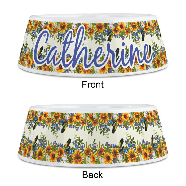 Sunflowers Plastic Pet Bowls - Medium - APPROVAL