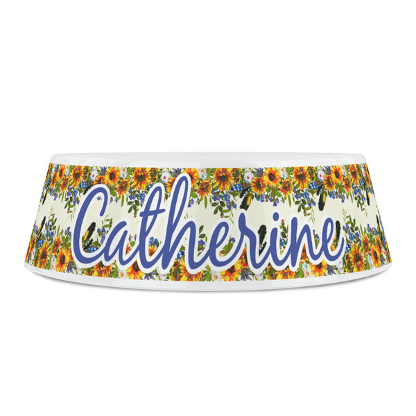 Sunflowers Plastic Pet Bowls - Small - FRONT