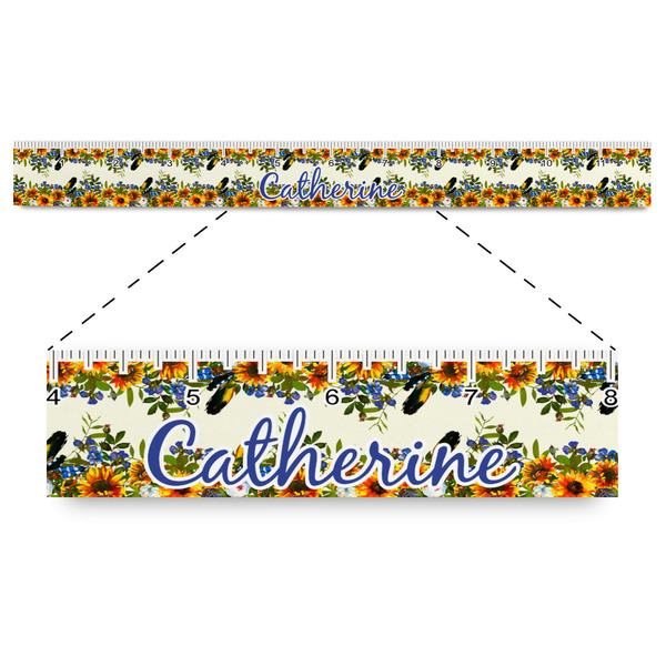Custom Sunflowers Plastic Ruler - 12" (Personalized)