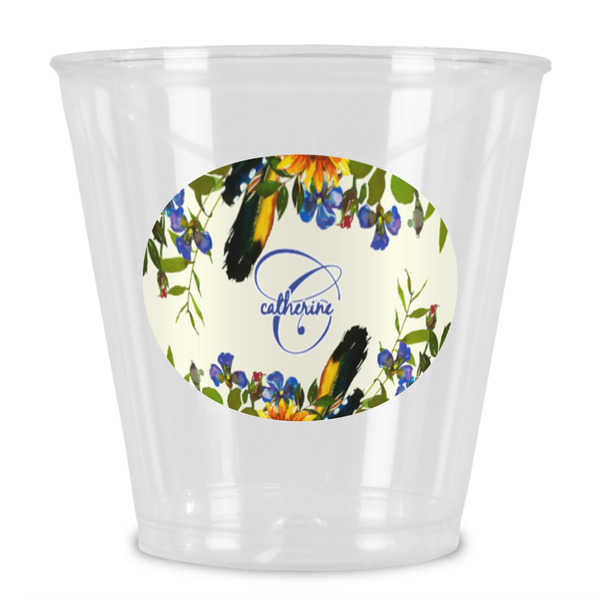 Custom Sunflowers Plastic Shot Glass (Personalized)