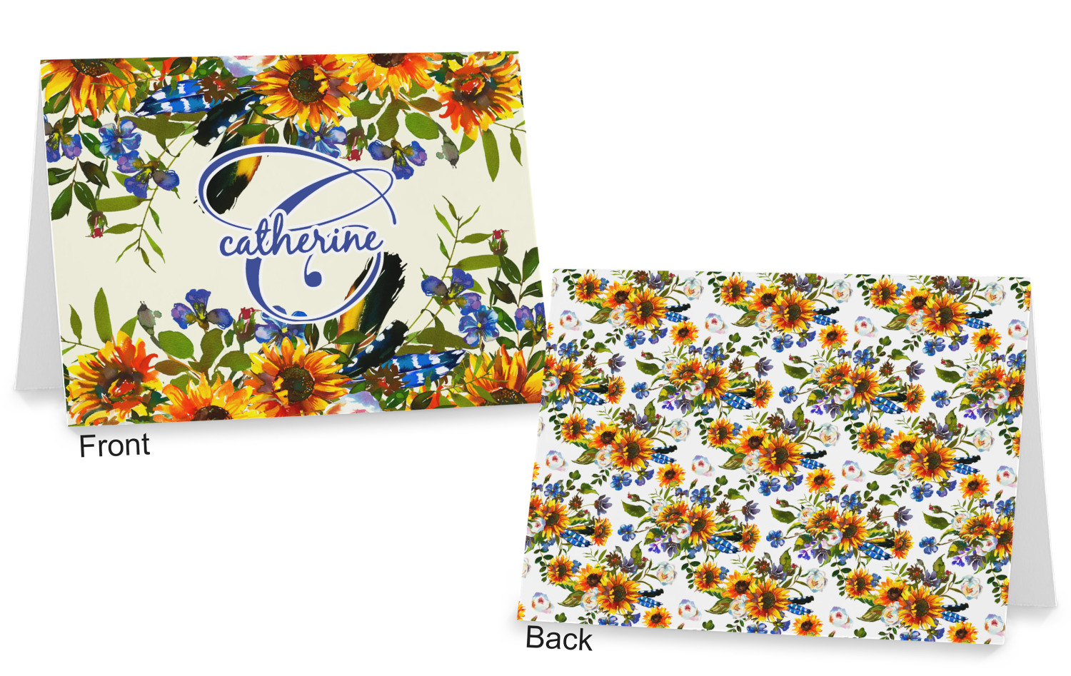 Custom Sunflowers Note cards (Personalized) YouCustomizeIt