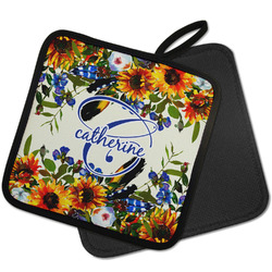 Sunflowers Pot Holder w/ Name and Initial