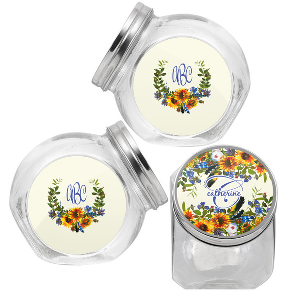 Sunflowers Puppy Treat Jar - Top Left Right