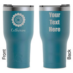 Sunflowers RTIC Tumbler - Dark Teal - Laser Engraved - Double-Sided (Personalized)