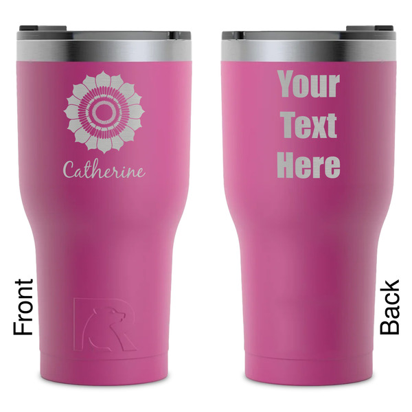 Custom Sunflowers RTIC Tumbler - Magenta - Laser Engraved - Double-Sided (Personalized)