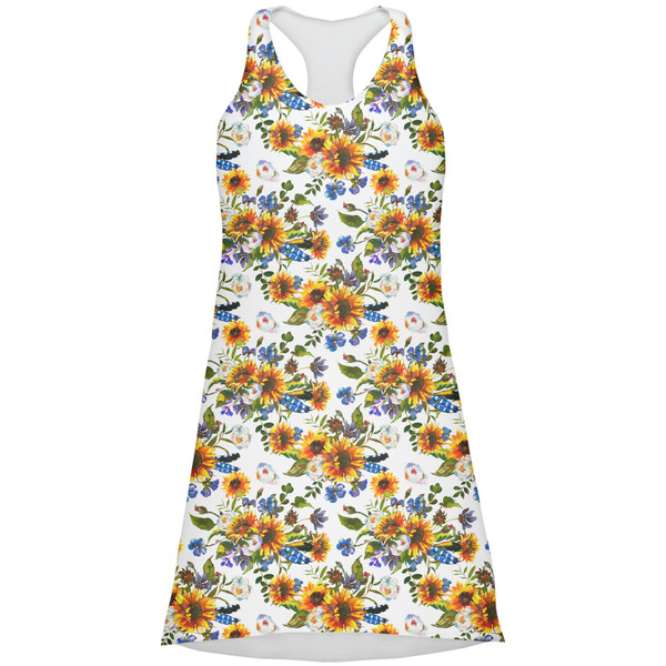 Custom Sunflowers Racerback Dress - Medium