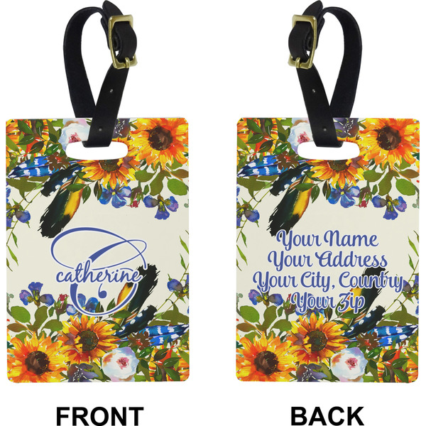 Sunflowers Rectangle Luggage Tag (Front + Back)