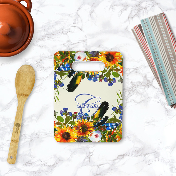 Sunflowers Rectangle Trivet with Handle - LIFESTYLE