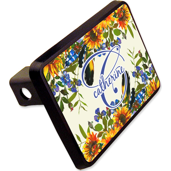 Custom Sunflowers Rectangular Trailer Hitch Cover - 2" (Personalized)