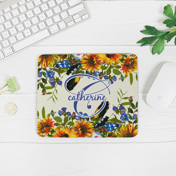 Sunflowers Rectangular Mouse Pad - LIFESTYLE 2