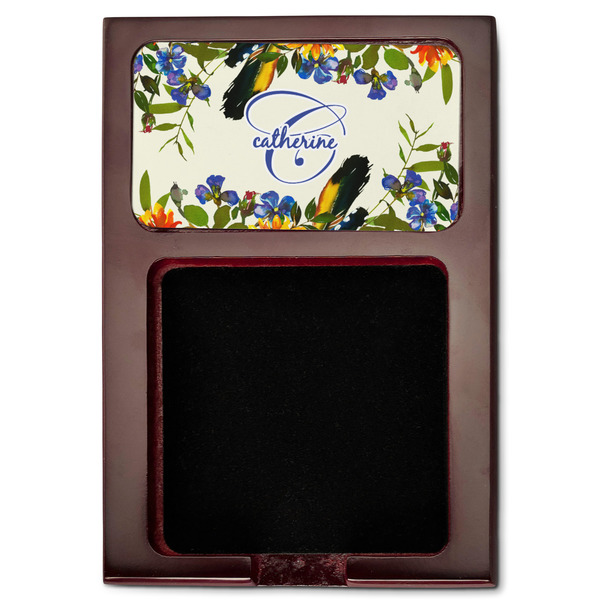 Sunflowers Red Mahogany Sticky Note Holder - Flat