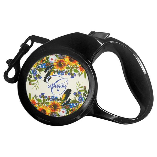 Custom Sunflowers Retractable Dog Leash - Small (Personalized)