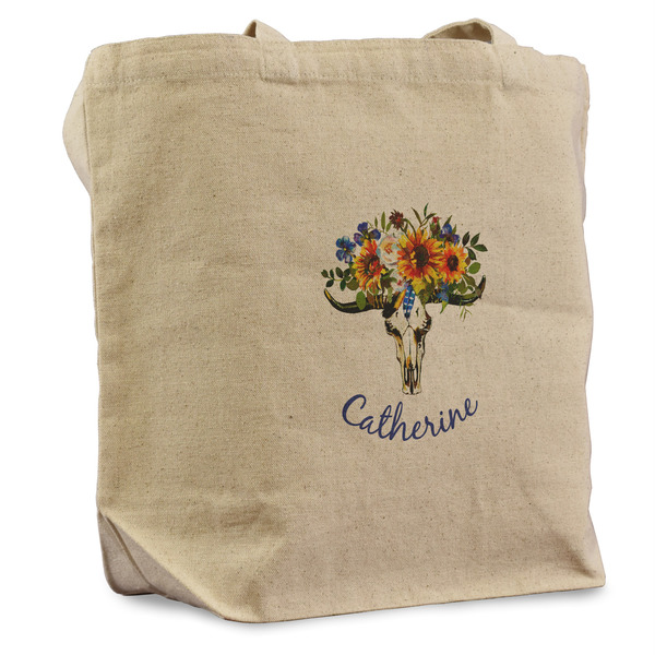 Custom Sunflowers Reusable Cotton Grocery Bag - Single (Personalized)