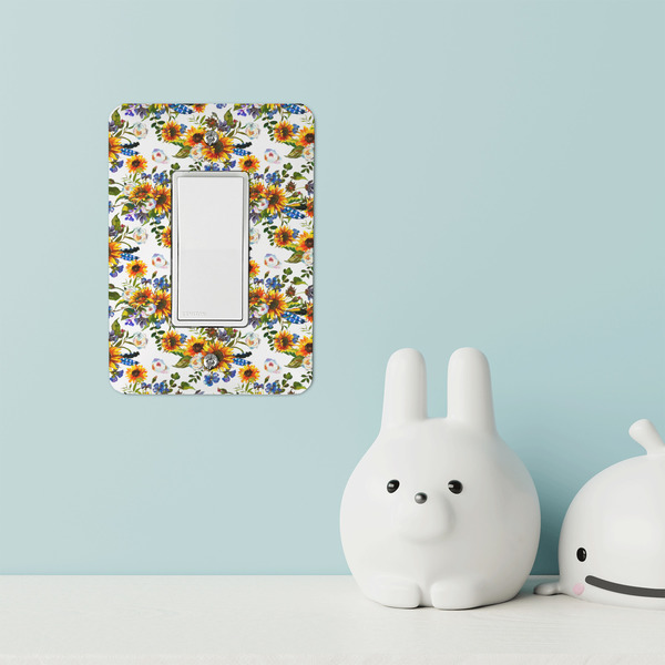 Sunflowers Rocker Light Switch Covers - Single - IN CONTEXT