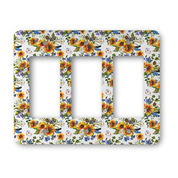Sunflowers Rocker Style Light Switch Cover - Three Switch