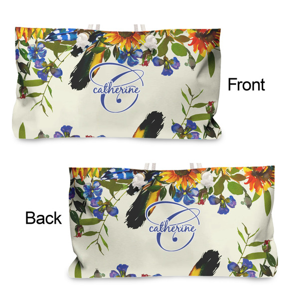 Sunflowers Large Rope Tote - From & Back View