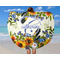 Sunflowers Round Beach Towel - In Use