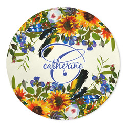 Sunflowers 5' Round Indoor Area Rug (Personalized)