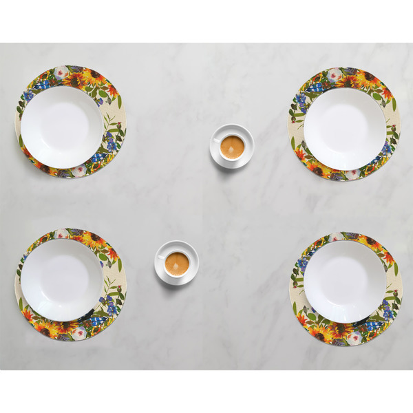 Sunflowers Round Linen Placemats - LIFESTYLE (set of 4)