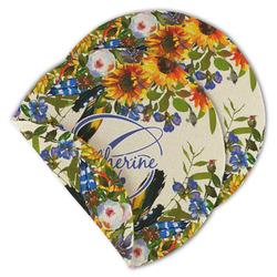 Sunflowers Round Linen Placemat - Double Sided (Personalized)