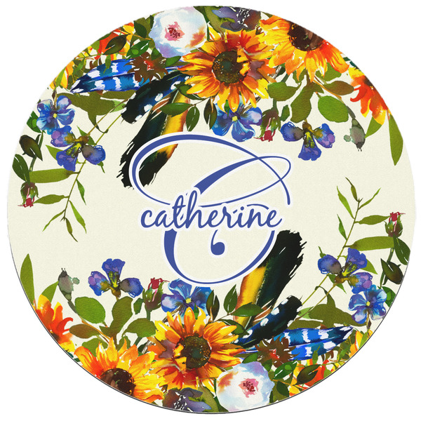 Sunflowers Round Mousepad - APPROVAL
