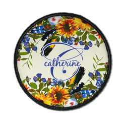 Sunflowers Iron On Round Patch w/ Name and Initial