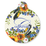 Sunflowers Round Pet ID Tag (Personalized)