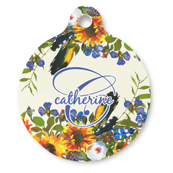 Sunflowers Round Pet ID Tag (Personalized)