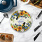 Sunflowers Round Stone Trivet - In Context View