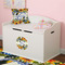 Sunflowers Round Wall Decal on Toy Chest