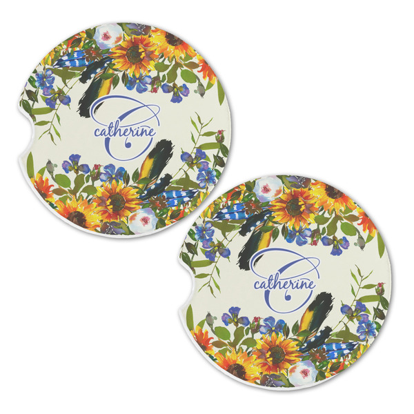 Sunflowers Sandstone Car Coasters - Set of 2