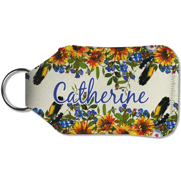 Sunflowers Sanitizer Holder Keychain - Small (Back)