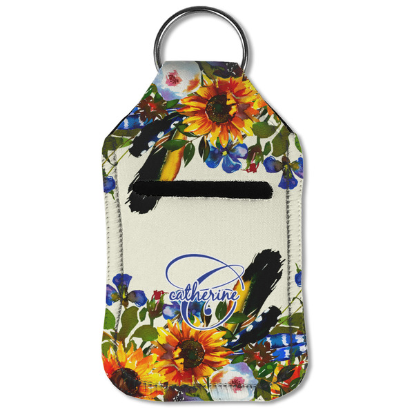 Sunflowers Sanitizer Holder Keychain - Small (Front Flat)