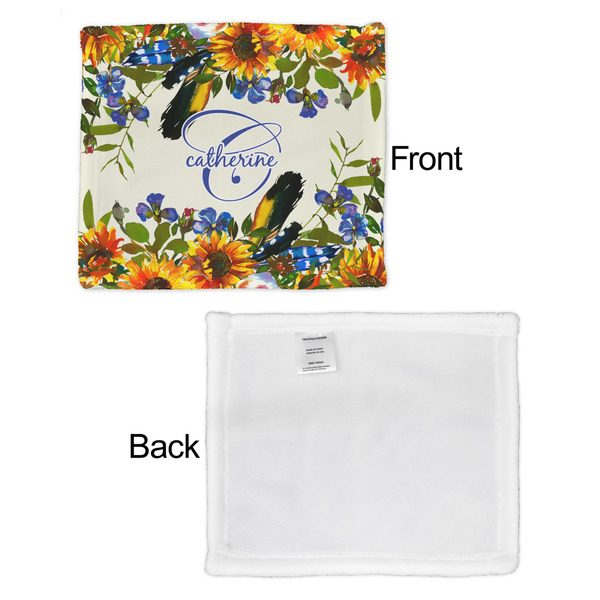 Sunflowers Security Blanket - Front & White Back View