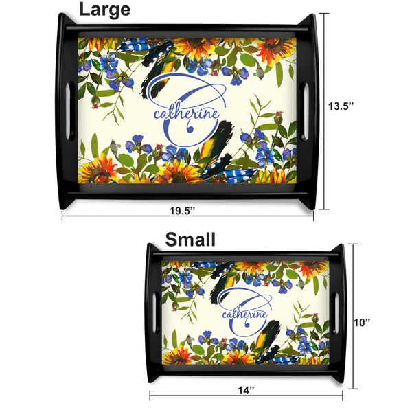 Sunflowers Serving Tray Black Sizes