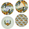 Sunflowers Set of 4 Glass Appetizer / Dessert Plate 8" (Personalized)