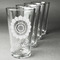 Sunflowers Set of Four Engraved Pint Glasses - Set View