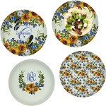 Sunflowers Set of 4 Glass Lunch / Dinner Plate 10" (Personalized)