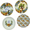 Sunflowers Set of 4 Glass Lunch / Dinner Plate 10" (Personalized)
